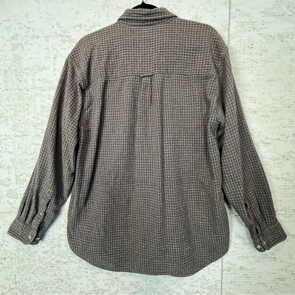 COLUMBIA Mens Y2K 90s Soft Flannel Button Up Shirt Brown Tan Large - Picture 9 of 14